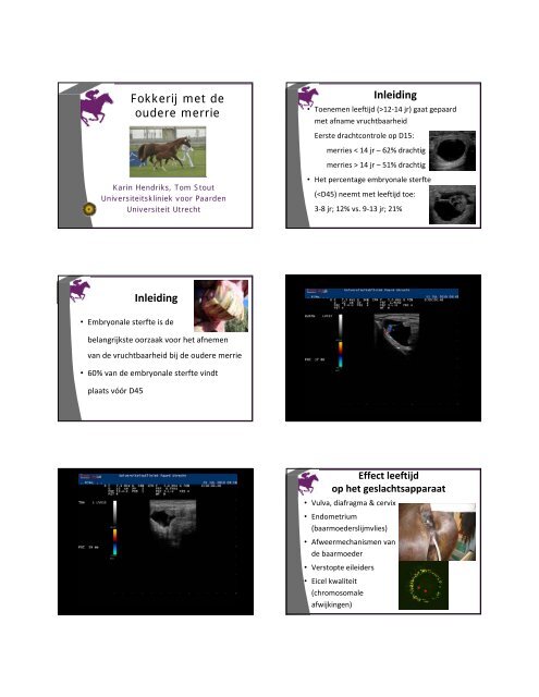 Fokkerij met de oudere merrie Inleiding Inleiding - diergeneeskunde.nl