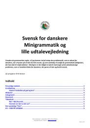 Svensk for danskere Minigrammatik og lille ... - Danske Torpare