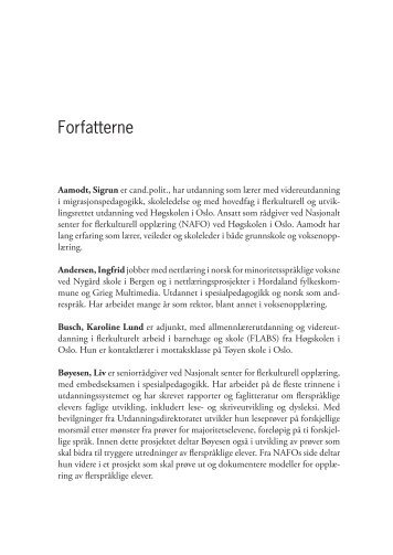 Om forfatterne (PDF) - Universitetsforlaget