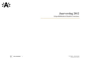 Jaarverslag 2012 ( pdf ) - Erfgoedbibliotheek Hendrik Conscience