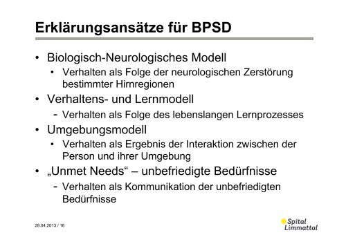 Herausforderndes Verhalten bei Personen mit Demenz - HEdS-FR