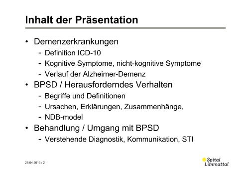 Herausforderndes Verhalten bei Personen mit Demenz - HEdS-FR