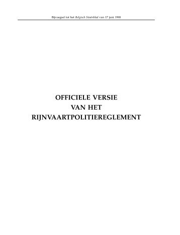 OFFICIELE VERSIE VAN HET RIJNVAARTPOLITIEREGLEMENT