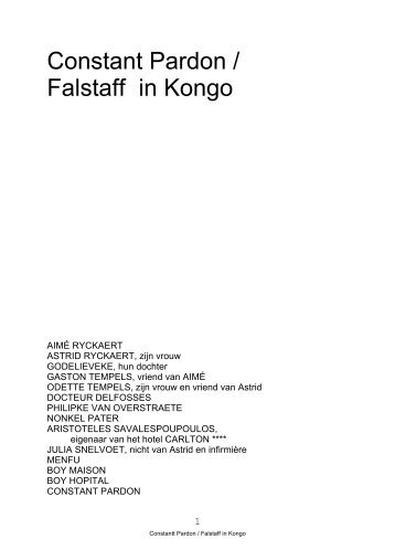 Constant Pardon / Falstaff in Kongo - Arne Sierens