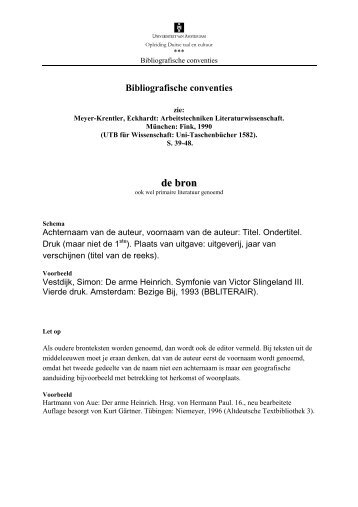 Bibliografische conventies - HumOZ