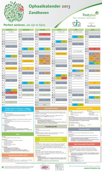 Afvalkalender 2013 - Gemeente Zandhoven