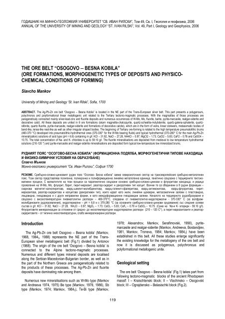 tertiary deposits in the ore belt 'osogovo – besna kobila' - Минно ...