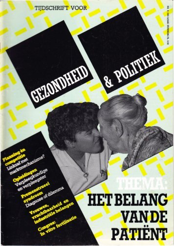 Tijdschrift Gezondheid en Politiek jaargang 1985 nr 4