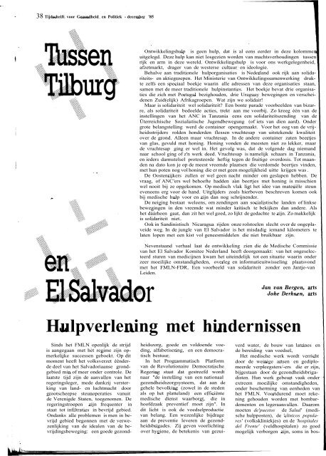 Tijdschrift Gezondheid en Politiek jaargang 1985 nr 4