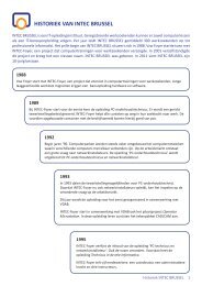 HISTORIEK VAN INTEC BRUSSEL