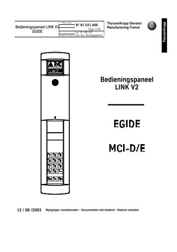 Bedieningspaneel LINK V2 - TEF-online