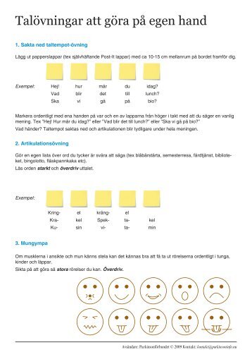 Talövningar - parkinsoninfo - Parkinsonförbundet