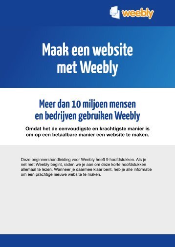 Maak een website met Weebly - Nederland Verdient Online