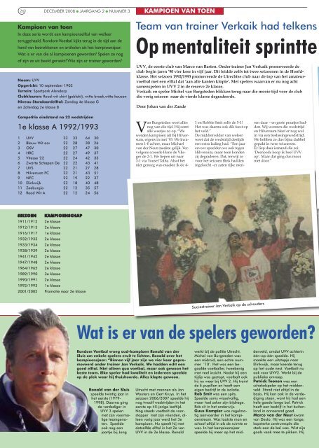 seizoen 2008/2009 nummer 3 - Rondom Voetbal