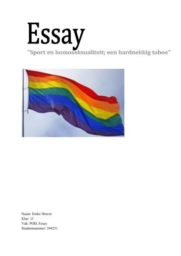 Essay Sport en homoseksualiteit; een hardnekkig taboe - Sportpoint