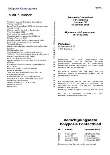Contactblad 53 definitief - Polyposis Contactgroep - Nfk