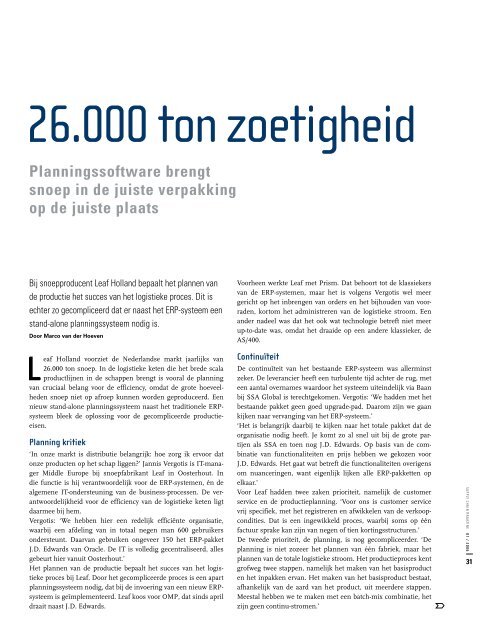 Lees het artikel verder in .pdf - Supply Chain Magazine