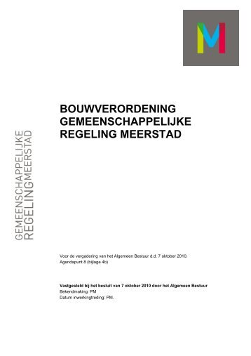 06 Bouwverordening Gemeenschappelijke Regeling Meerstad