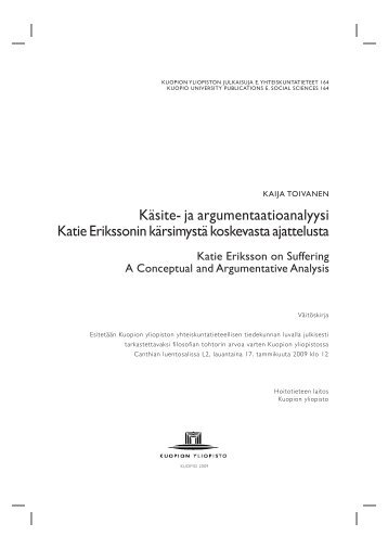 Käsite- ja argumentaatioanalyysi Katie Erikssonin kärsimystä ...