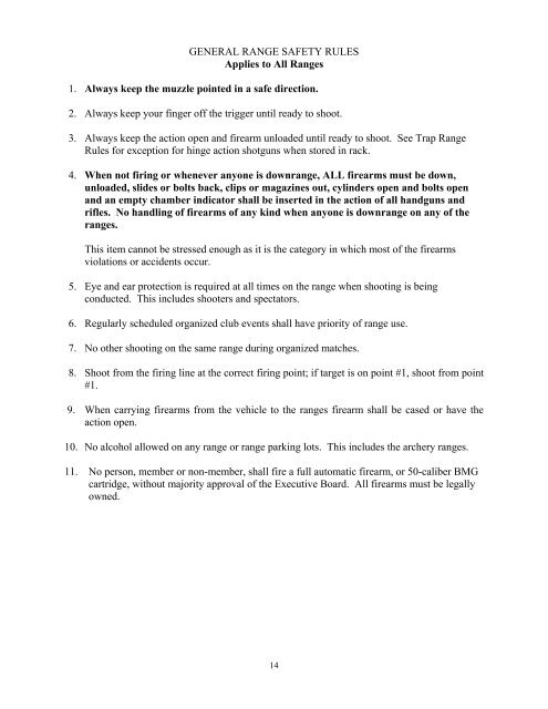 General Range Checklist.pdf GENERAL RANGE SAFETY RULES Applies to All Ranges 1 ...