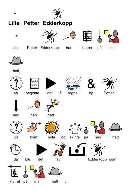 En sangbok med PCS-symboler.