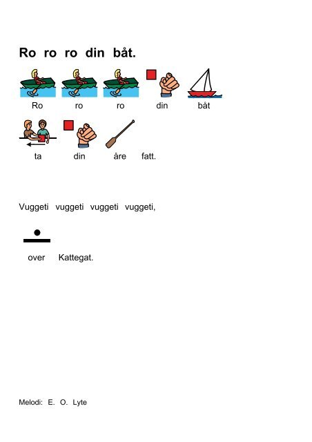 En sangbok med PCS-symboler.