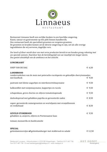 Show menu - Het Depot