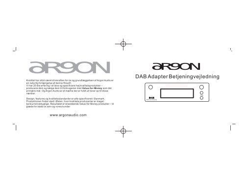 DAB Adapter Betjeningvejledning - Argon Audio