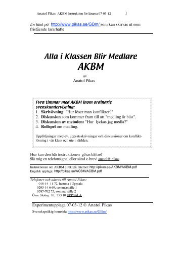 Manualen till AKBM – Alla i Klassen Kan Bli Medlare