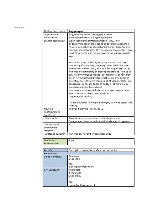 Samlet oversigt over procesoptimeringsopgaver - Guldborgsund ...