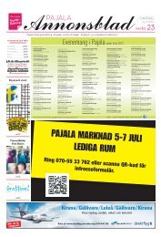 PAJALA MARKNAD 5-7 JULI LEDIGA RUM