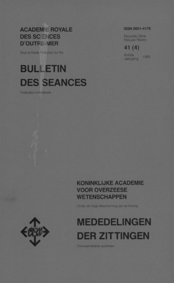 bulletin des seances ^ mededelingen - Royal Academy for Overseas ...