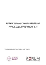 BESKRIVNING OCH UTVÄRDERING AV IDEELLA KVINNOJOURER - Forum