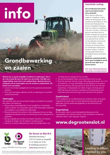 Grondbewerking en zaaien - De Groot en Slot