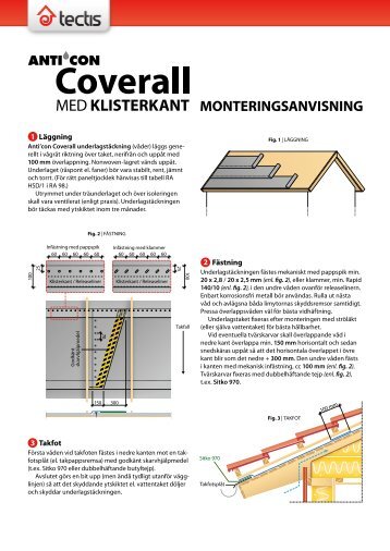 Monteringsanvisning Underlagstäckning - Välkommen till Tectis AB