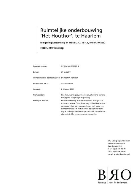 Overzicht Bijlagen 'Het Houthof' (ontwerp-omgevingsvergunning en ...