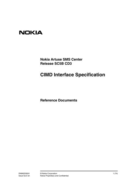 CIMD Interface Specification - Elisa