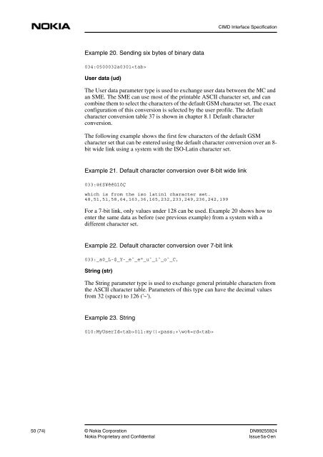 CIMD Interface Specification - Elisa