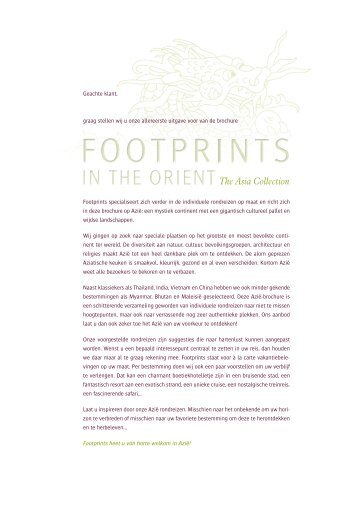 Download de volledige Footprints In The Orient Brochure