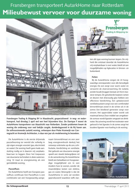 Thema Waterwerken 2013 - De Scheepvaartkrant