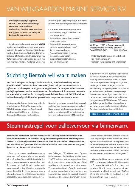 Thema Waterwerken 2013 - De Scheepvaartkrant