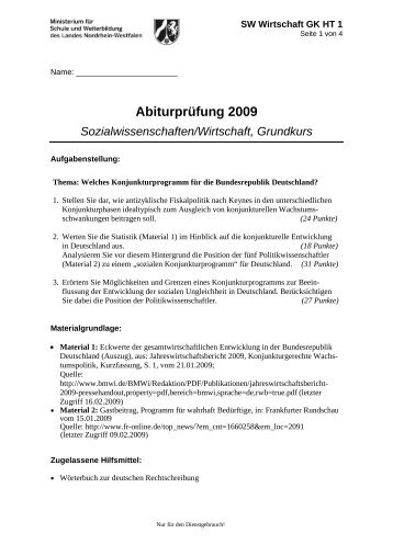 Abiturprüfung 2009 - LKSowi-CFvWG10-12
