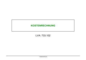 KOSTENRECHNUNG LVA: 733.102 - Valon Abazi