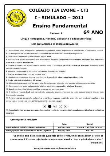 i - simulado – 2011 - Colegiotiaivone.com.br