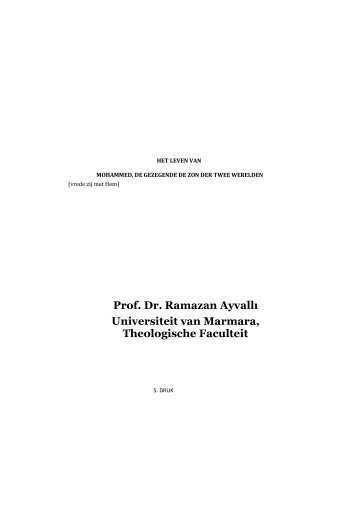 Prof. Dr. Ramazan Ayvallı Universiteit van Marmara ... - İslam & Moslim