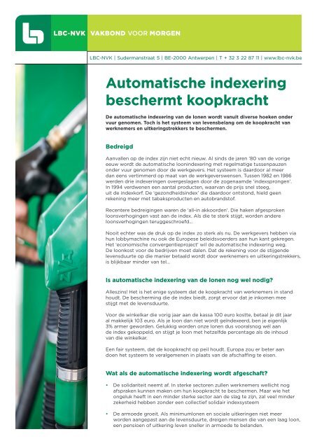 Automatische indexering beschermt koopkracht - Lbc Nvk