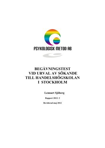 Begavningstest_vid_HHS_noc - Psykologisk metod