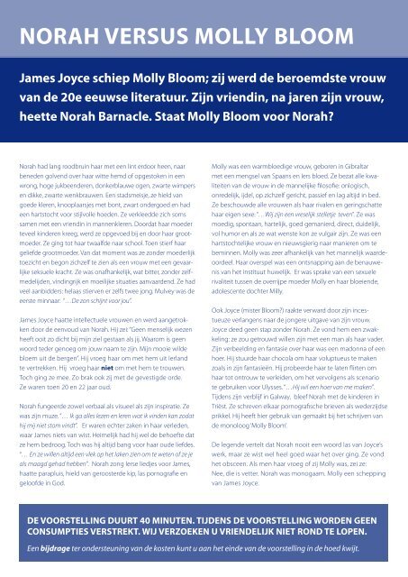 DE MONOLOOG VAN MOLLY BLOOM - Het Zoldertheater