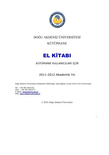 Kütüphane El Kitabı - Library - Doğu Akdeniz Üniversitesi