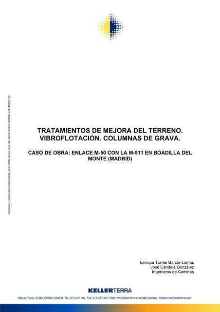 tratamientos de mejora del terreno. vibroflotación. columnas de grava.